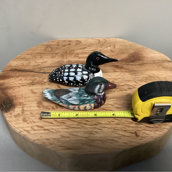 🟢 Vintage - Mallard Duck Decoy & Loon Duck Decoy - Solid Wood Crafted - Unique - Picture 11 of 15